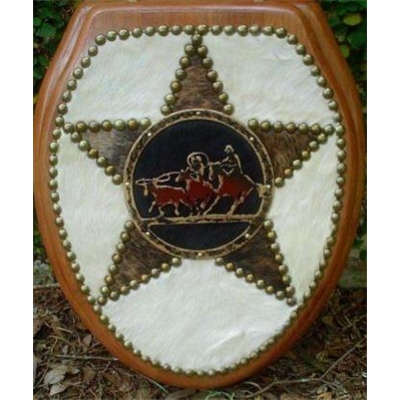 Team Roper Western Cowhide Toilet Seat